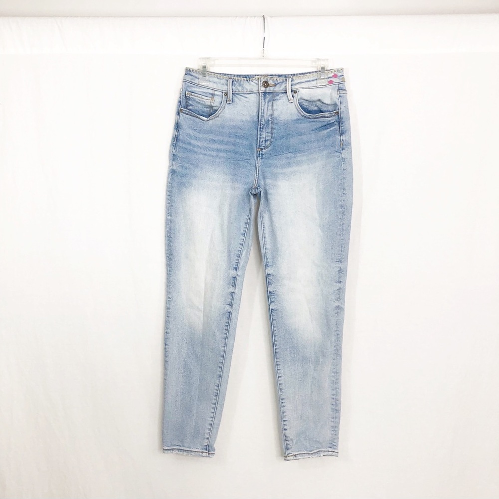 Driftwood Gizelle Embroidered High Rise Jeans, Size 28, Blue